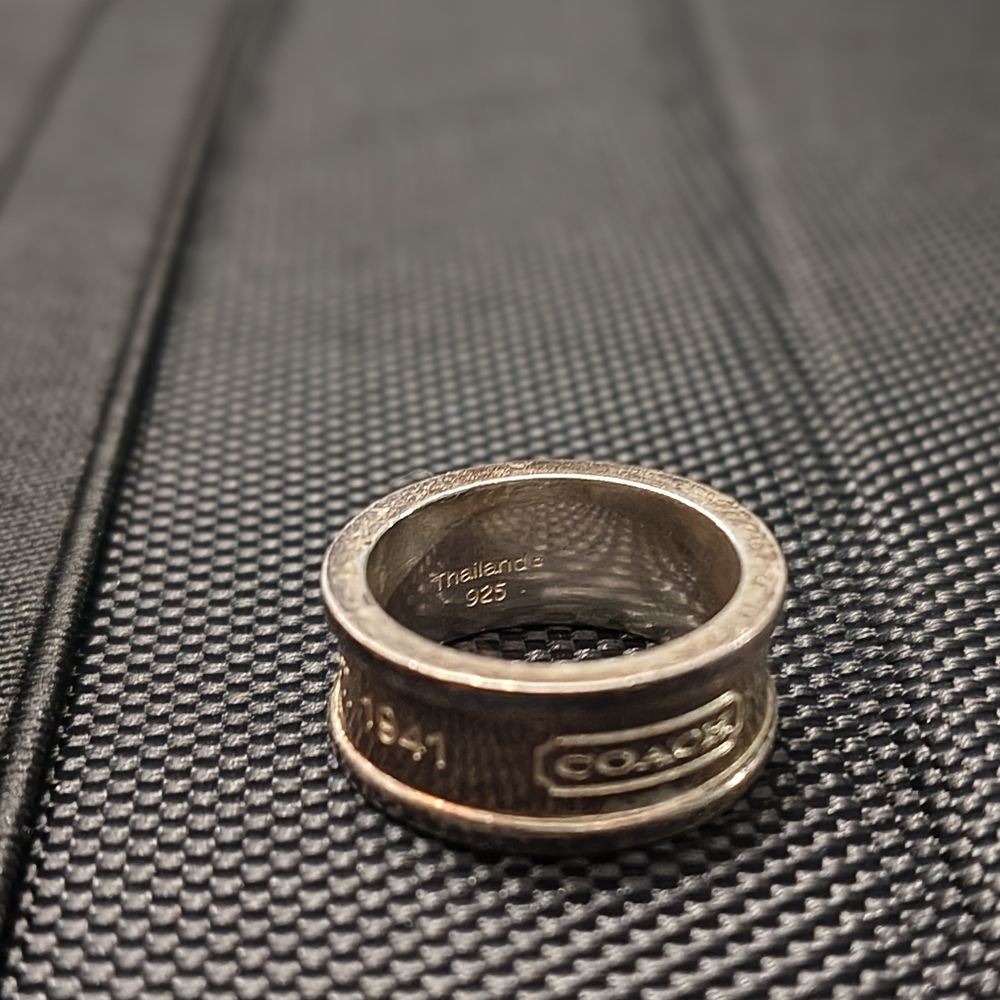 Coach 1941 Silver Band Ring 🔥 925 🔥 Authentic